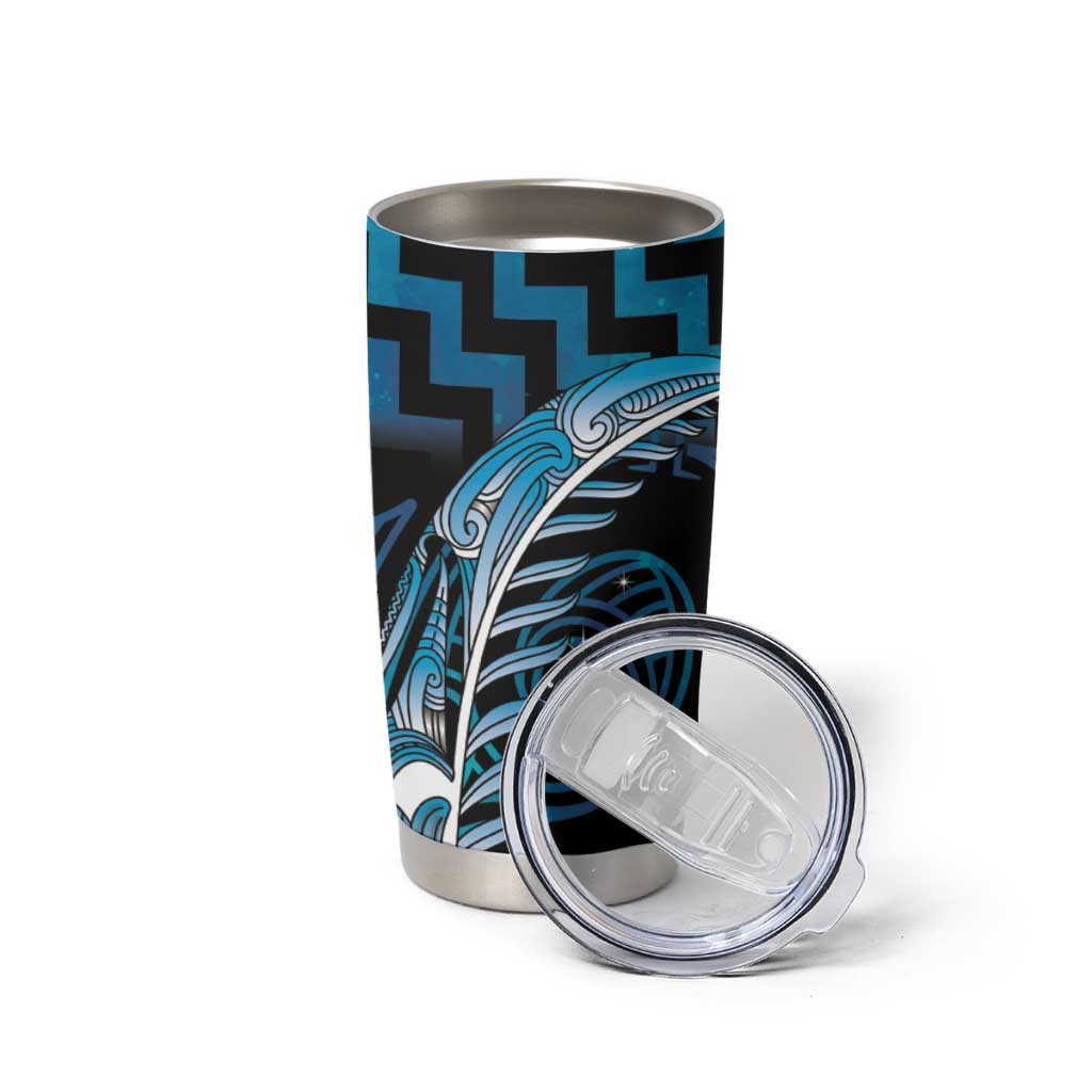 Blue Matariki New Zealand Tumbler Cup Maori Poutama Galaxy Vibes