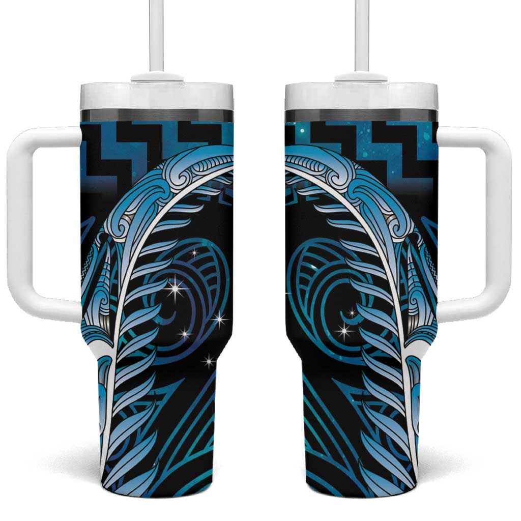 Blue Matariki New Zealand Tumbler With Handle Maori Poutama Galaxy Vibes