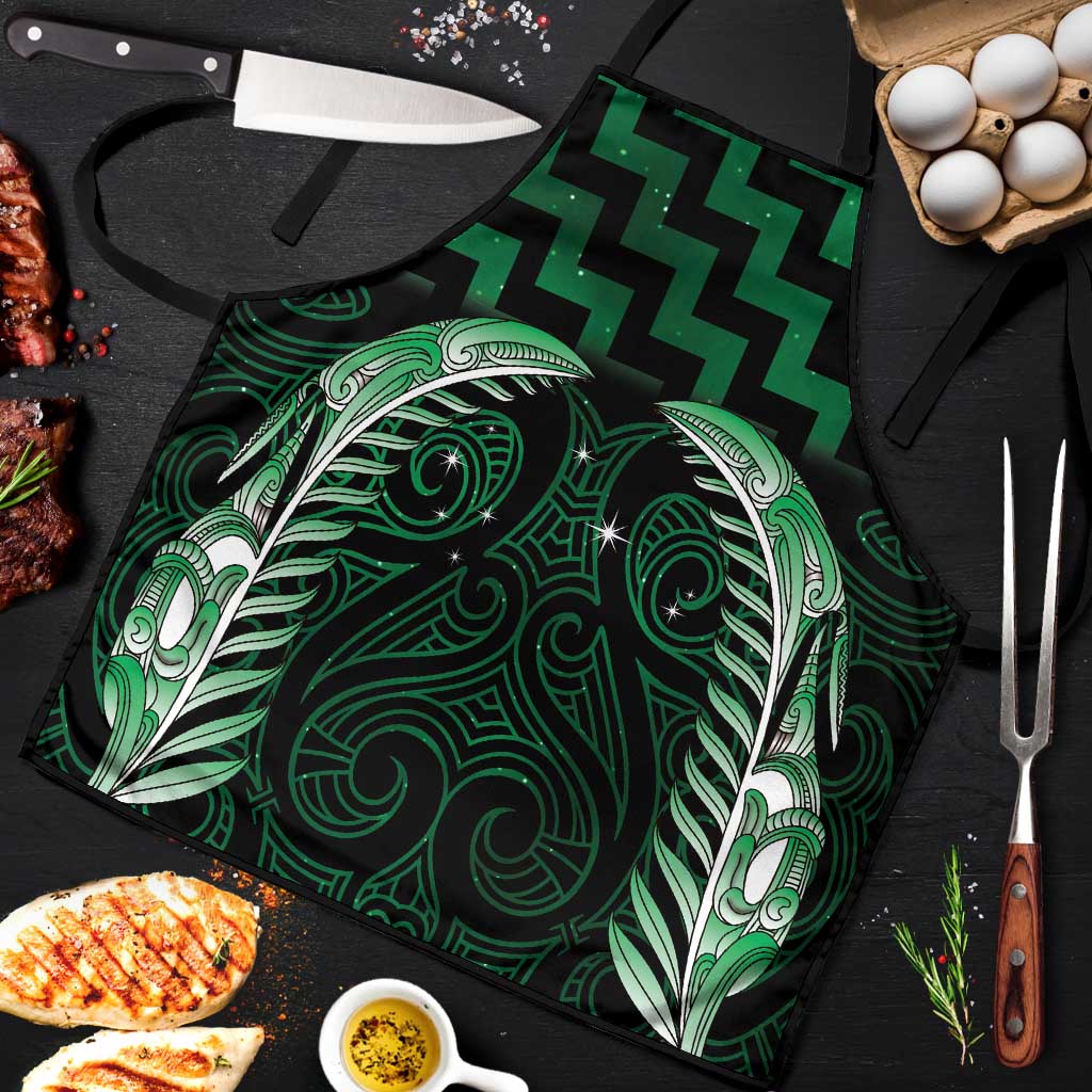 Green Matariki New Zealand Apron Maori Poutama Galaxy Vibes - Polynesian Pride