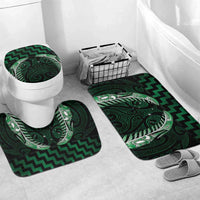 Green Matariki New Zealand Bathroom Set Maori Poutama Galaxy Vibes - Polynesian Pride