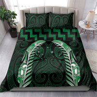 Green Matariki New Zealand Bedding Set Maori Poutama Galaxy Vibes