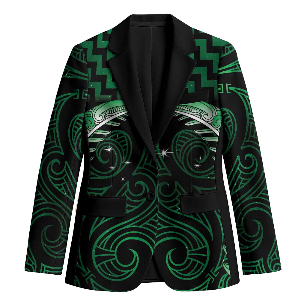Green Matariki New Zealand Blazer Maori Poutama Galaxy Vibes - Polynesian Pride