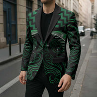 Green Matariki New Zealand Blazer Maori Poutama Galaxy Vibes - Polynesian Pride