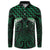 Green Matariki New Zealand Button Sweatshirt Maori Poutama Galaxy Vibes