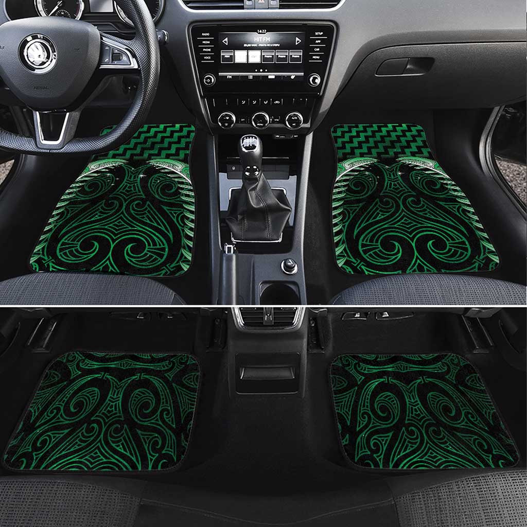 Green Matariki New Zealand Car Mats Maori Poutama Galaxy Vibes
