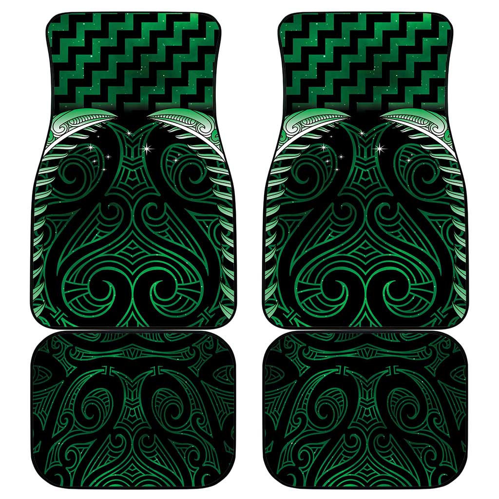 Green Matariki New Zealand Car Mats Maori Poutama Galaxy Vibes