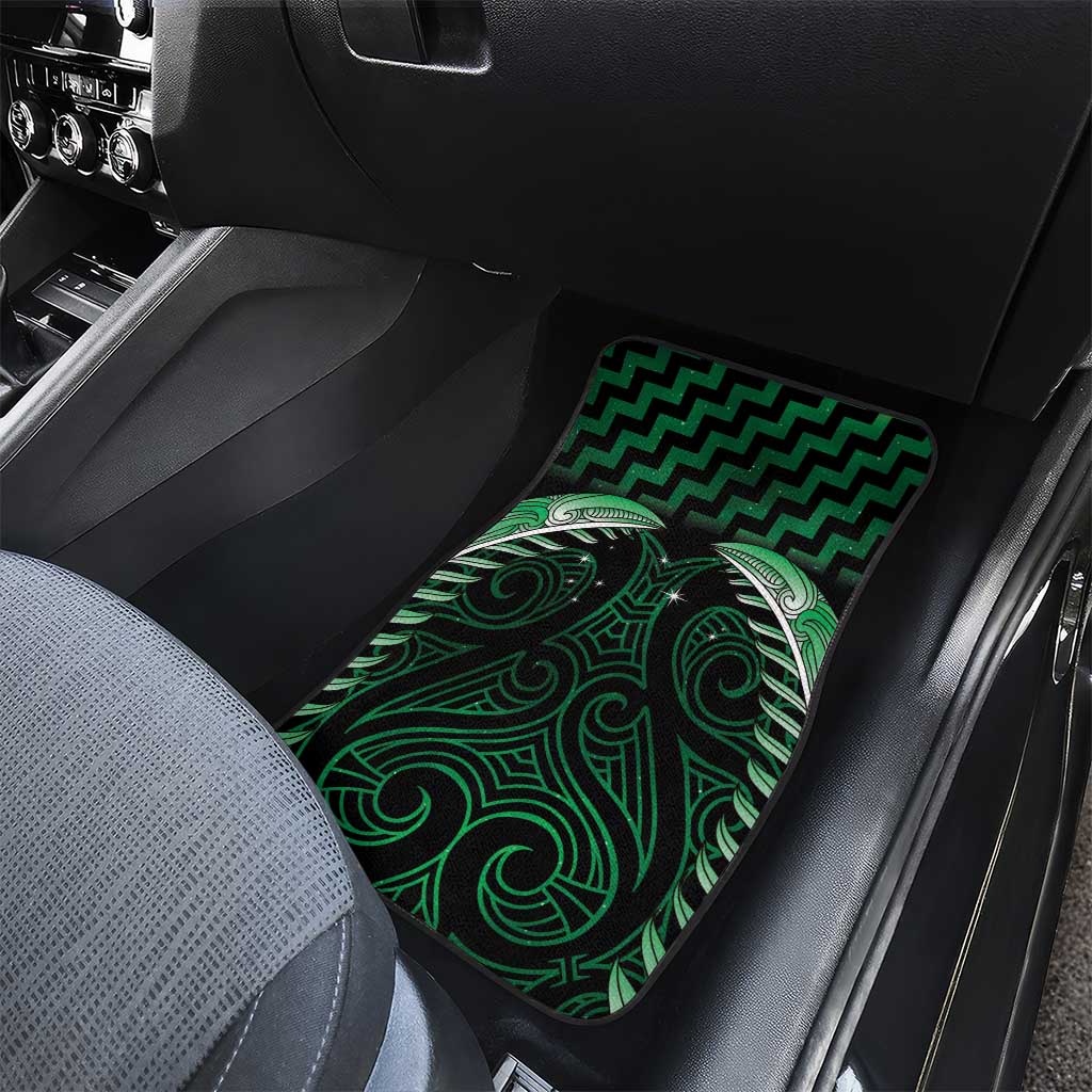 Green Matariki New Zealand Car Mats Maori Poutama Galaxy Vibes