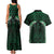 Green Matariki New Zealand Couples Matching Tank Maxi Dress and Hawaiian Shirt Maori Poutama Galaxy Vibes
