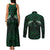 Green Matariki New Zealand Couples Matching Tank Maxi Dress and Long Sleeve Button Shirt Maori Poutama Galaxy Vibes