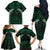 Green Matariki New Zealand Family Matching Off The Shoulder Long Sleeve Dress and Hawaiian Shirt Maori Poutama Galaxy Vibes