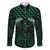 Green Matariki New Zealand Family Matching Off The Shoulder Long Sleeve Dress and Hawaiian Shirt Maori Poutama Galaxy Vibes