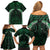 Green Matariki New Zealand Family Matching Off Shoulder Short Dress and Hawaiian Shirt Maori Poutama Galaxy Vibes