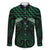 Green Matariki New Zealand Family Matching Off Shoulder Short Dress and Hawaiian Shirt Maori Poutama Galaxy Vibes