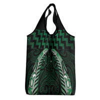 Green Matariki New Zealand Grocery Bag Maori Poutama Galaxy Vibes