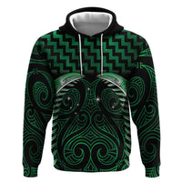 Green Matariki New Zealand Hoodie Maori Poutama Galaxy Vibes