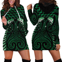 Green Matariki New Zealand Hoodie Dress Maori Poutama Galaxy Vibes