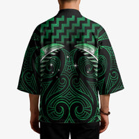 Green Matariki New Zealand Kimono Maori Poutama Galaxy Vibes - Polynesian Pride