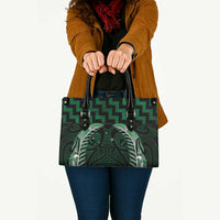 Green Matariki New Zealand Leather Bag Maori Poutama Galaxy Vibes - Polynesian Pride
