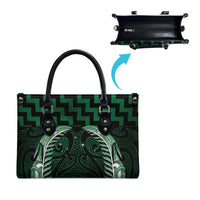 Green Matariki New Zealand Leather Bag Maori Poutama Galaxy Vibes - Polynesian Pride