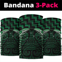 Green Matariki New Zealand Neck Gaiter Maori Poutama Galaxy Vibes - Polynesian Pride