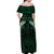 Green Matariki New Zealand Off Shoulder Maxi Dress Maori Poutama Galaxy Vibes