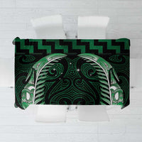 Green Matariki New Zealand Tablecloth Maori Poutama Galaxy Vibes