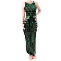 Green Matariki New Zealand Tank Maxi Dress Maori Poutama Galaxy Vibes