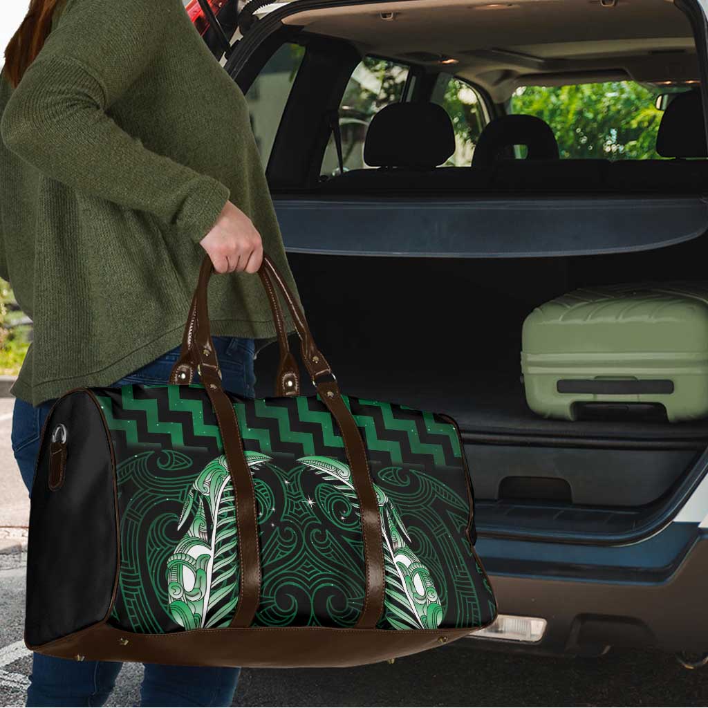 Green Matariki New Zealand Travel Bag Maori Poutama Galaxy Vibes - Polynesian Pride