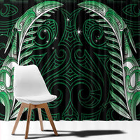 Green Matariki New Zealand Window Curtain Maori Poutama Galaxy Vibes