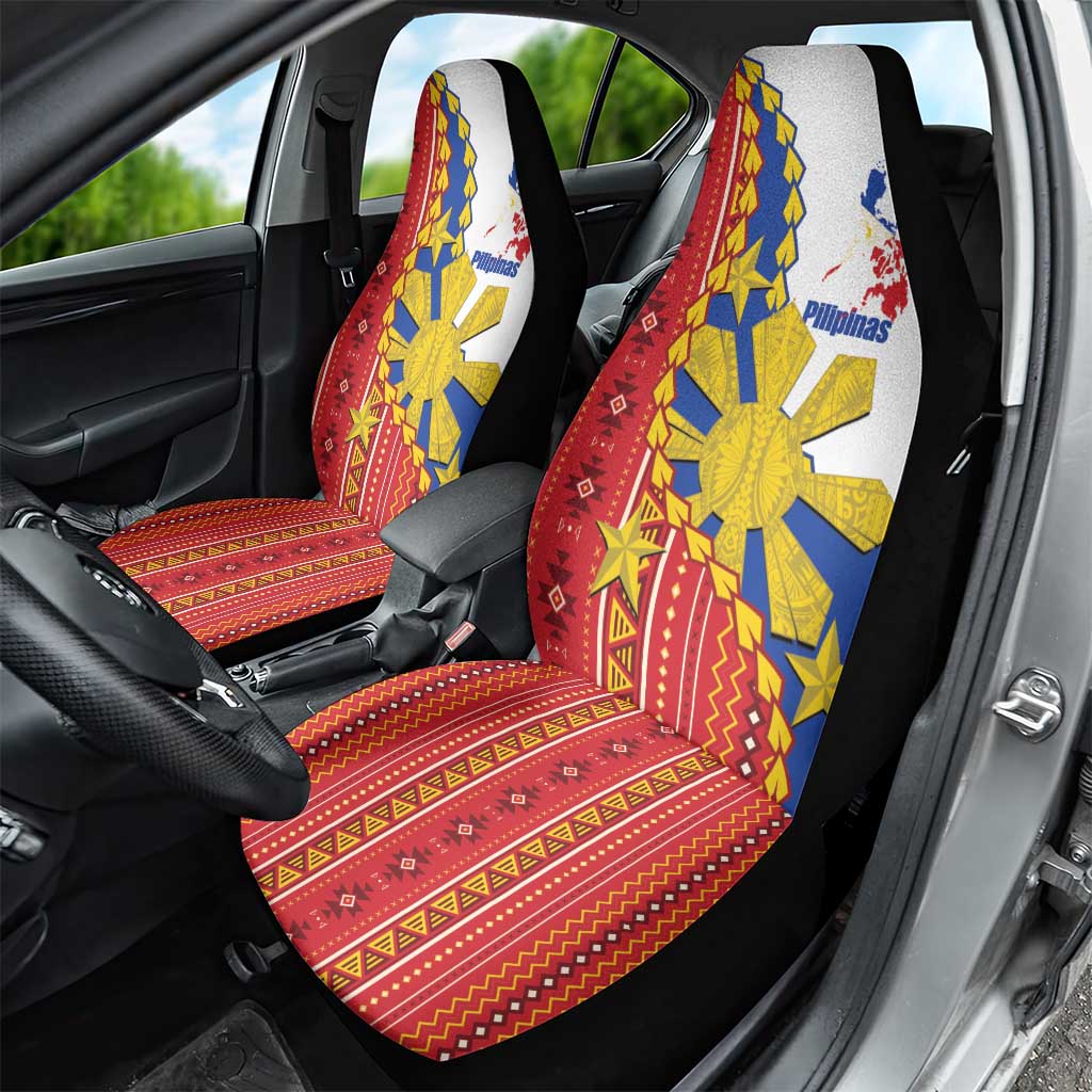 Philippines Independence Day Car Seat Cover Pilipinas Sun Stars Igorot Pattern