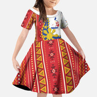 Philippines Independence Day Family Matching Short Sleeve Bodycon Dress and Hawaiian Shirt Pilipinas Sun Stars Igorot Pattern