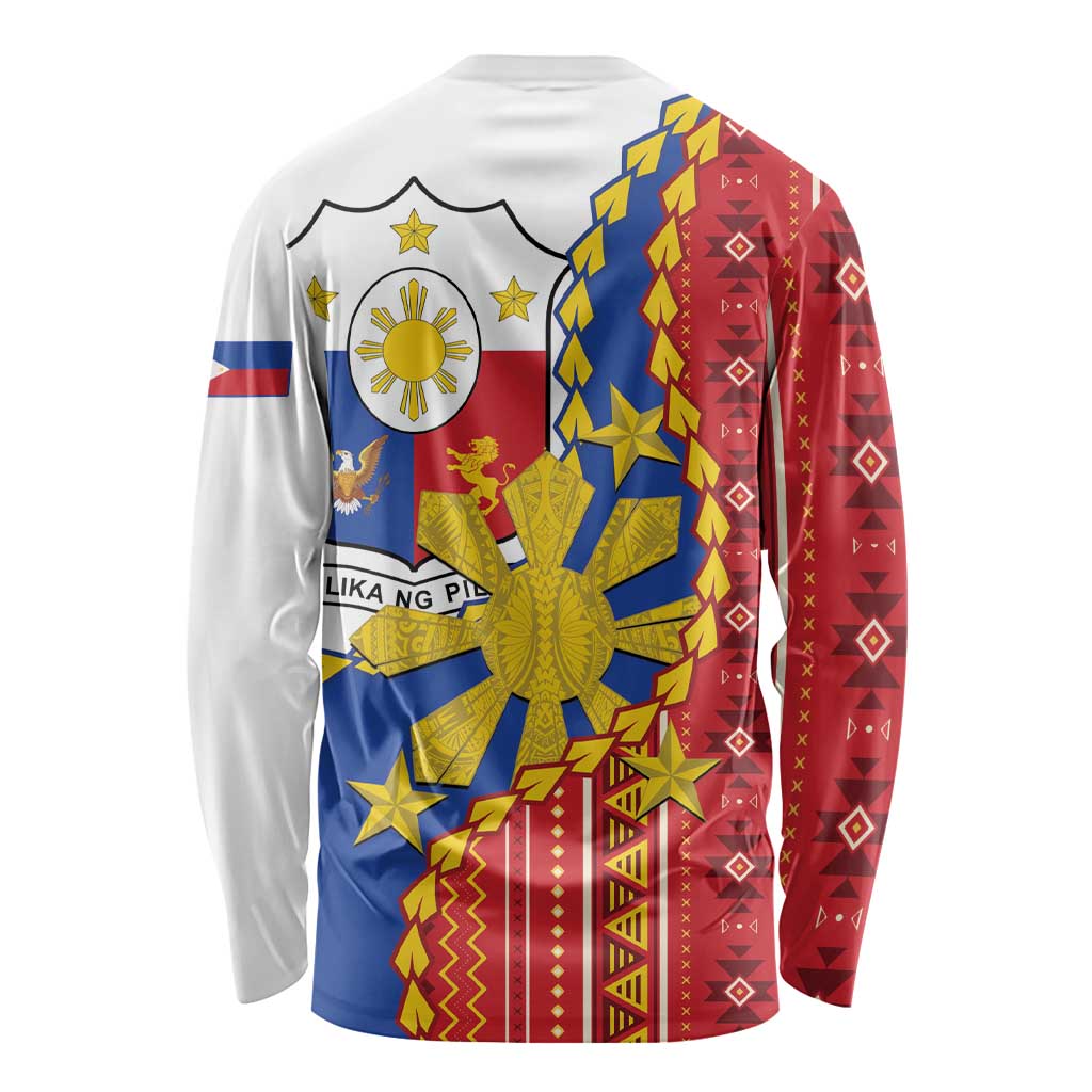 Philippines Independence Day Long Sleeve Shirt Pilipinas Sun Stars Igorot Pattern