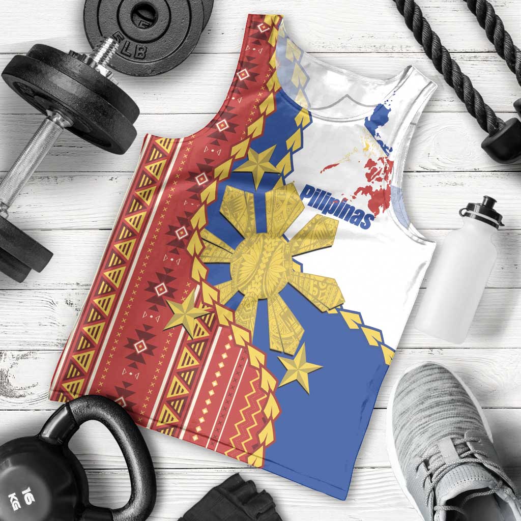 Philippines Independence Day Men Tank Top Pilipinas Sun Stars Igorot Pattern