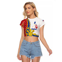 Philippines Independence Day Raglan Cropped T Shirt Pilipinas Sun Stars Igorot Pattern