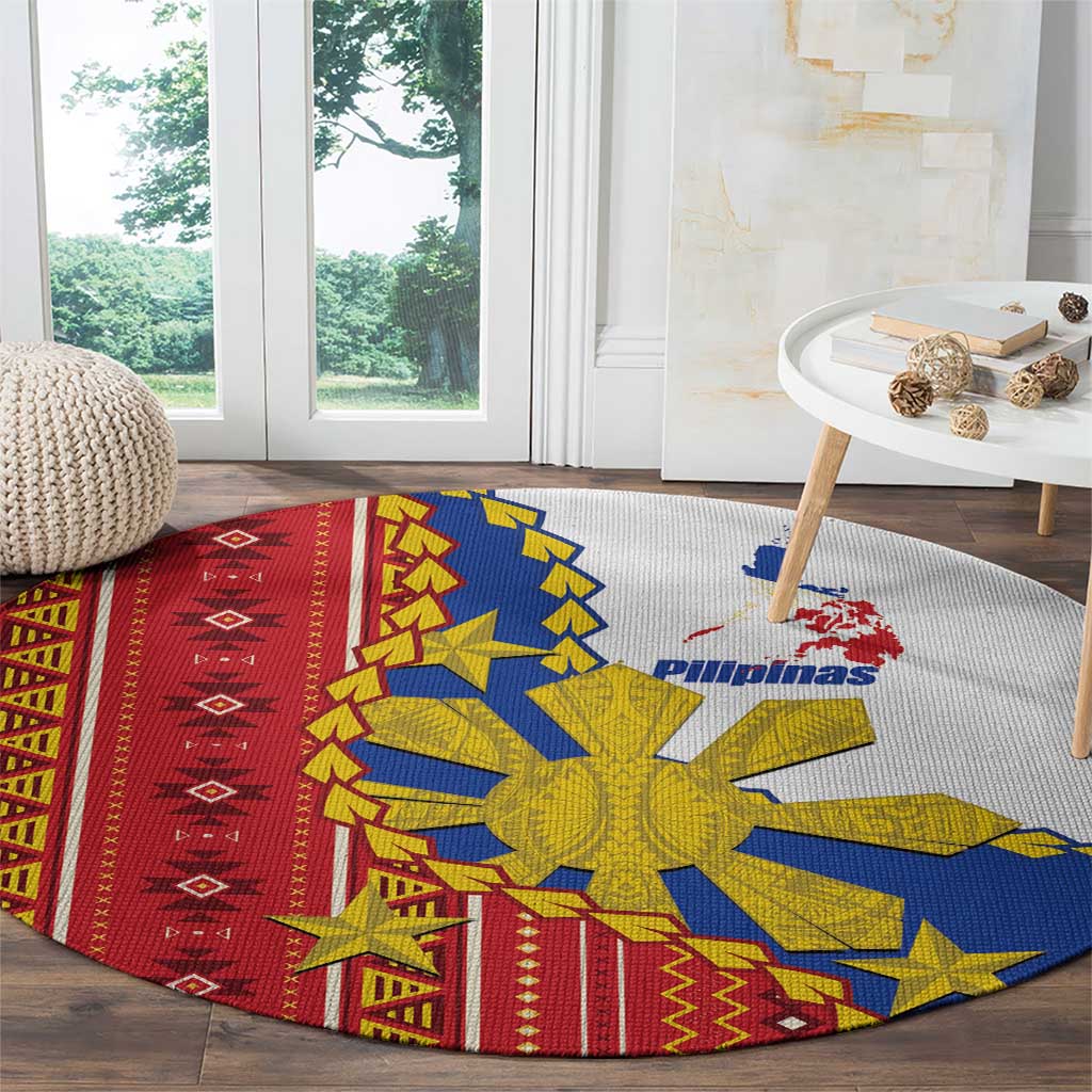 Philippines Independence Day Round Carpet Pilipinas Sun Stars Igorot Pattern