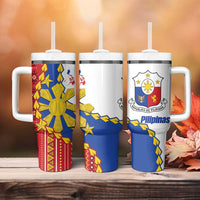 Philippines Independence Day Tumbler With Handle Pilipinas Sun Stars Igorot Pattern