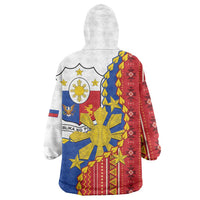 Philippines Independence Day Wearable Blanket Hoodie Pilipinas Sun Stars Igorot Pattern