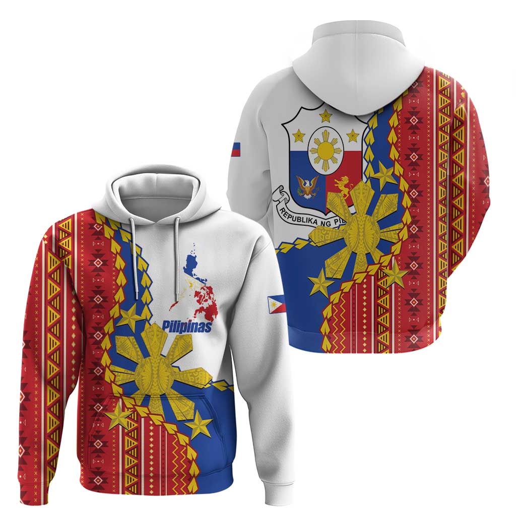 Philippines Independence Day Zip Hoodie Pilipinas Sun Stars Igorot Pattern