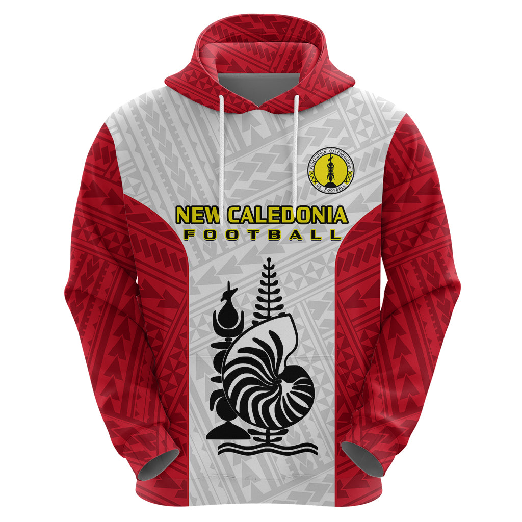 New Caledonia Football Hoodie Polynesian Pattern Sporty Style LT14 - Polynesian Pride