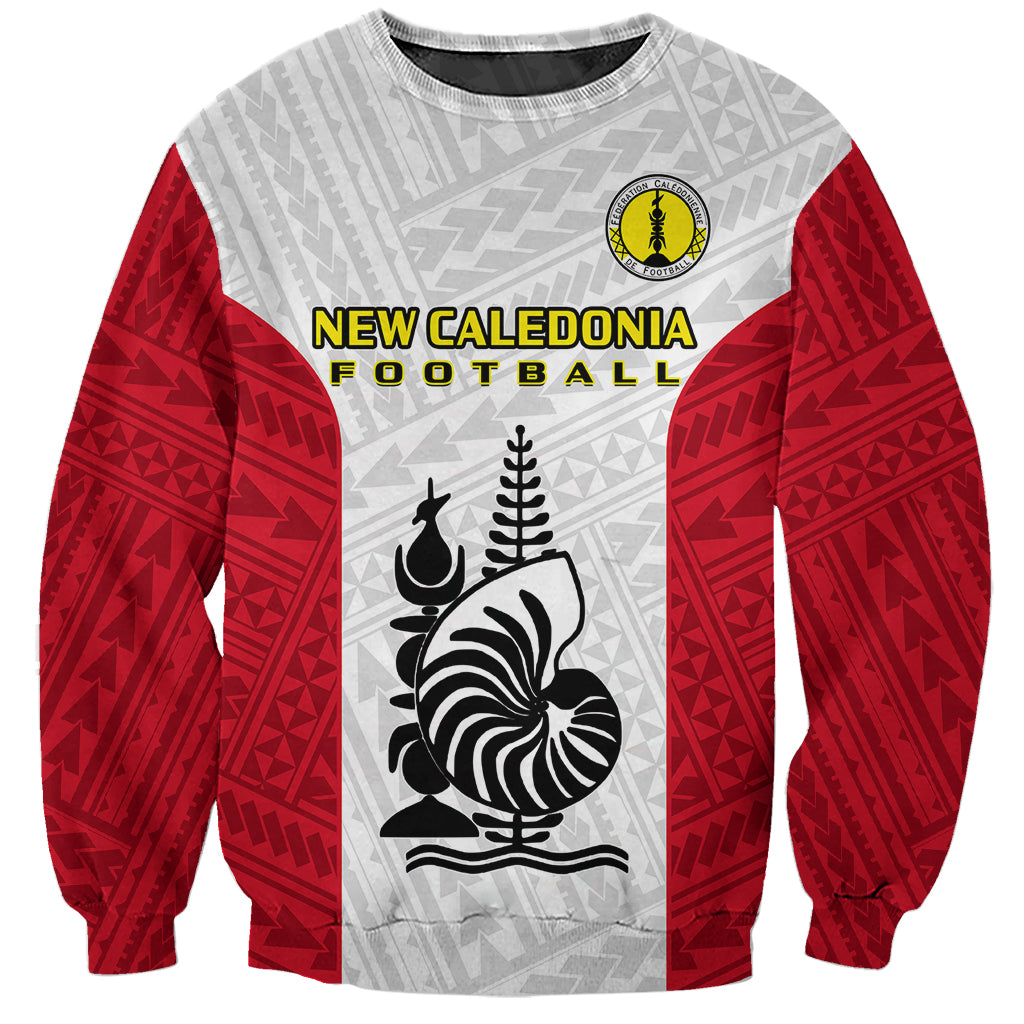 New Caledonia Football Sweatshirt Polynesian Pattern Sporty Style LT14 Unisex Red - Polynesian Pride