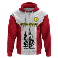 Custom New Caledonia Football Hoodie Polynesian Pattern Sporty Style LT14 Zip Hoodie Red - Polynesian Pride