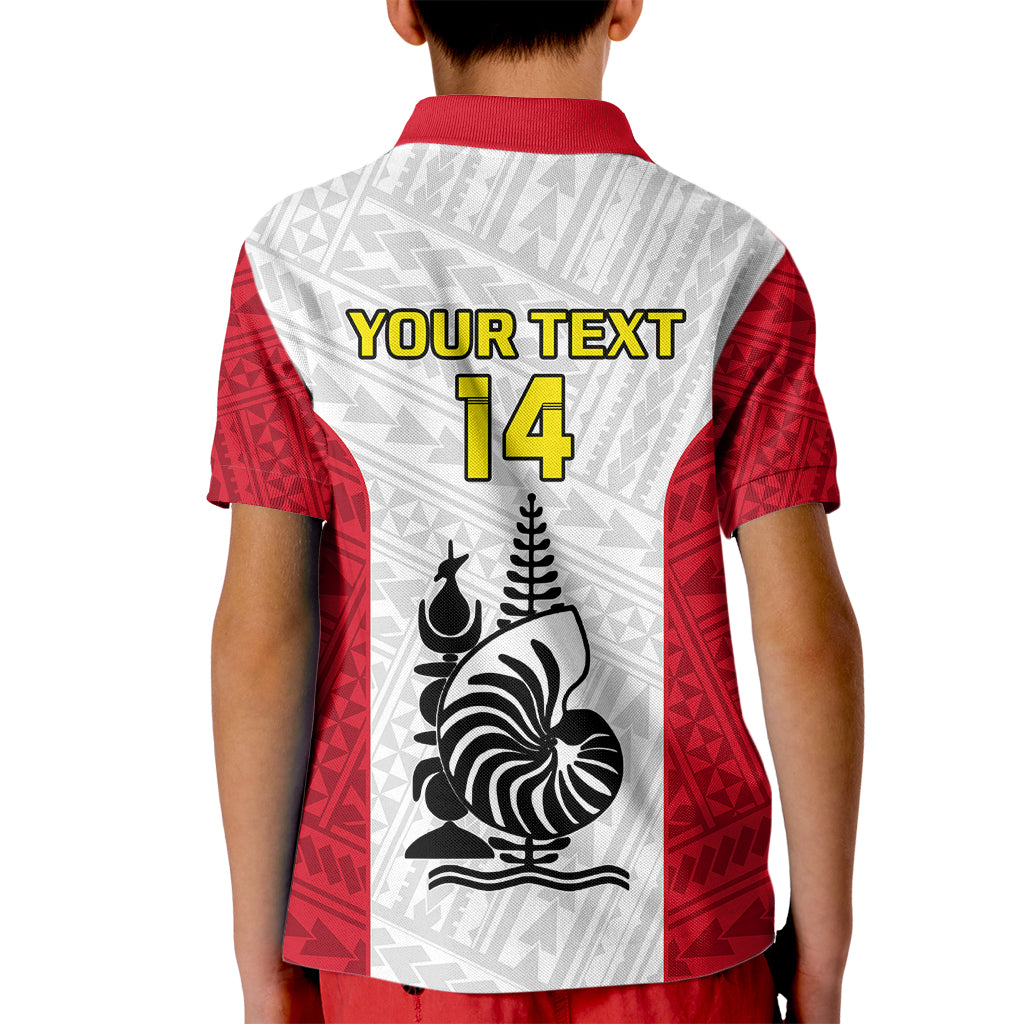 Personalised New Caledonia Football Kid Polo Shirt Polynesian Pattern Sporty Style LT14 - Polynesian Pride