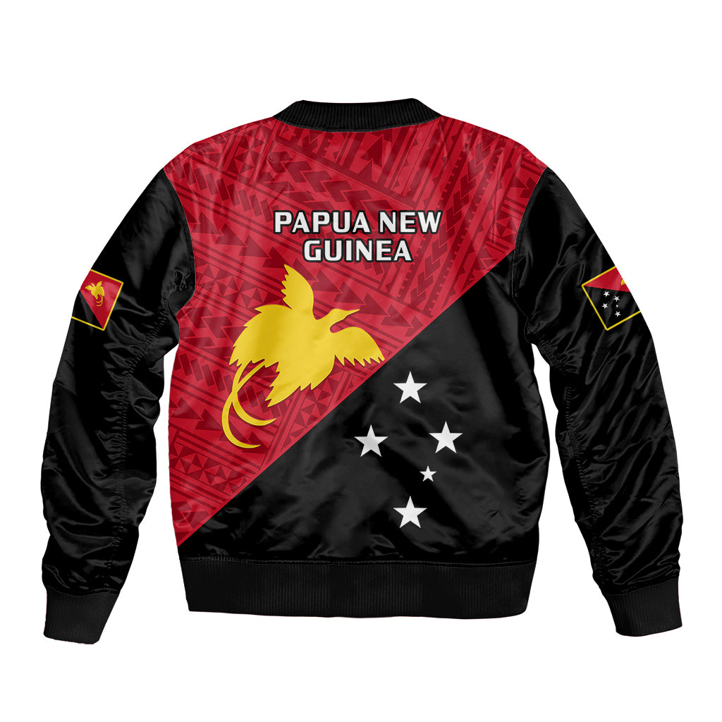 Papua New Guinea Football Bomber Jacket Go PNG Polynesian Pattern Sporty Style LT14 - Polynesian Pride