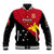 Personalised Papua New Guinea Football Baseball Jacket Go PNG Polynesian Pattern Sporty Style LT14 Unisex Red - Polynesian Pride