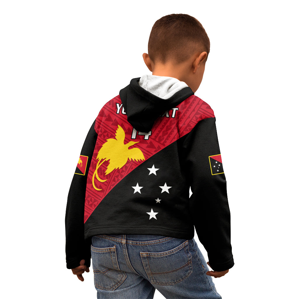 Personalised Papua New Guinea Football Kid Hoodie Go PNG Polynesian Pattern Sporty Style LT14 - Polynesian Pride