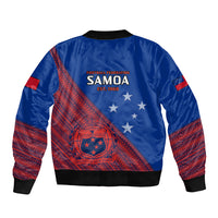 Samoa Football Sleeve Zip Bomber Jacket Samoan Coat Of Arm Polynesian Sporty Style LT14 - Polynesian Pride
