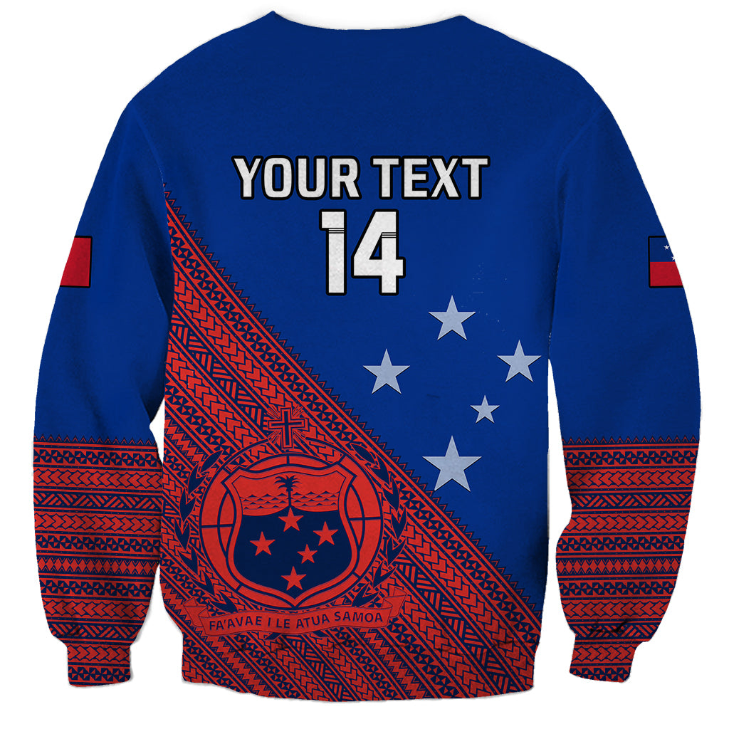 Personalised Samoa Football Sweatshirt Samoan Coat Of Arm Polynesian Sporty Style LT14 - Polynesian Pride