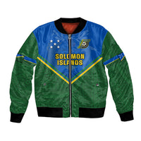 Solomon Islands Football Bomber Jacket Polynesian Pattern Sporty Style LT14 Unisex Green - Polynesian Pride