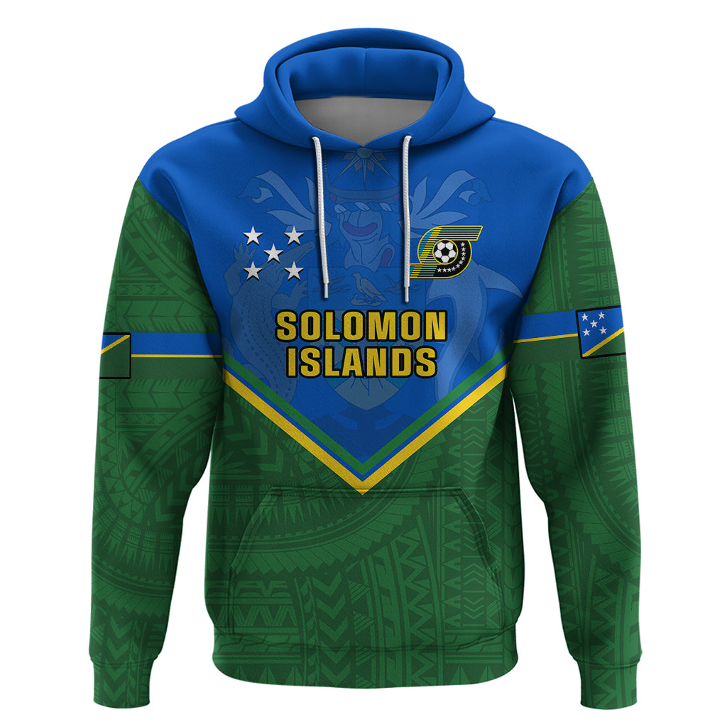 Custom Solomon Islands Football Hoodie Polynesian Pattern Sporty Style LT14 Pullover Hoodie Green - Polynesian Pride