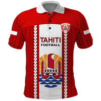 Tahitian Football Polo Shirt Tahiti Coat Of Arm Polynesian Sporty Style LT14 Red - Polynesian Pride